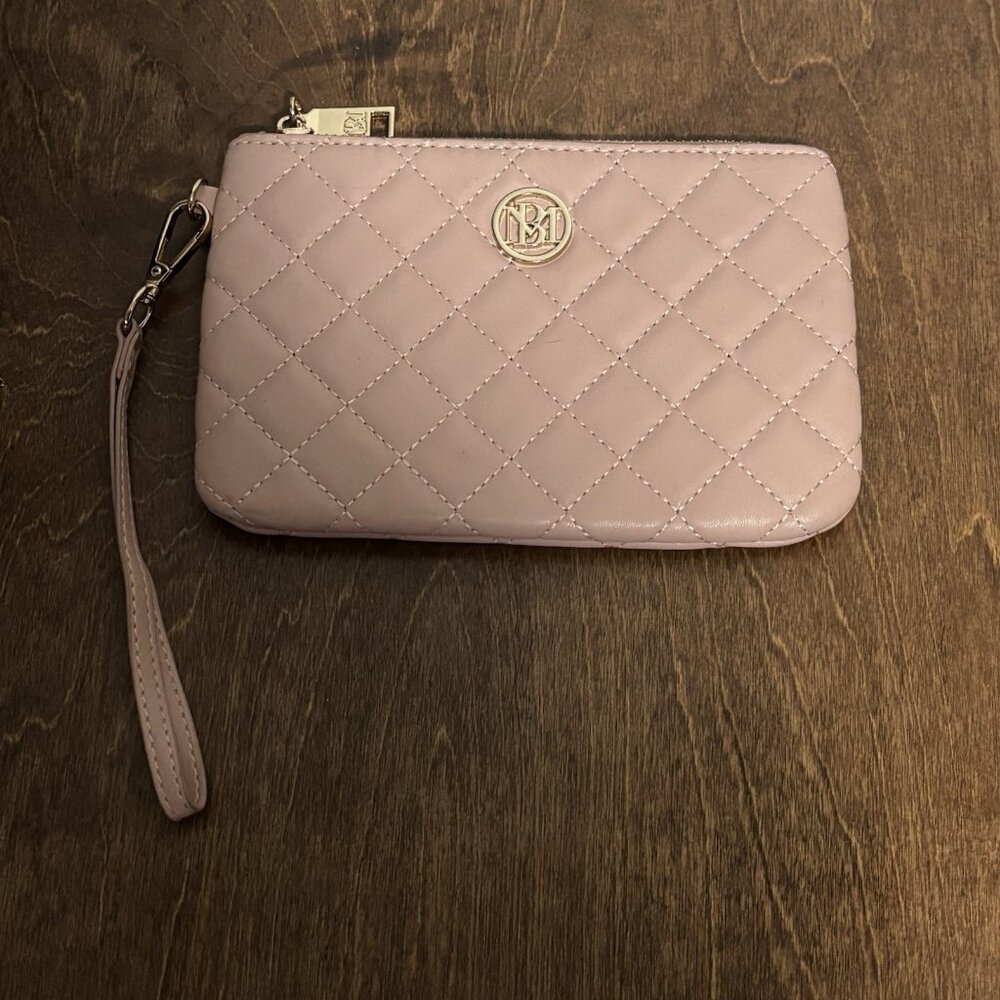 Studio‎ Badgley Mischka Wristlet Bag Purse Pink Vegan Leather Pink 7.5"x5"